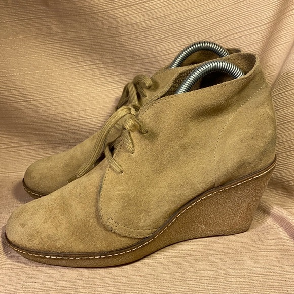 J Crew leather wedge made in Italy 🇮🇹 ankle boot - Picture 2 of 16